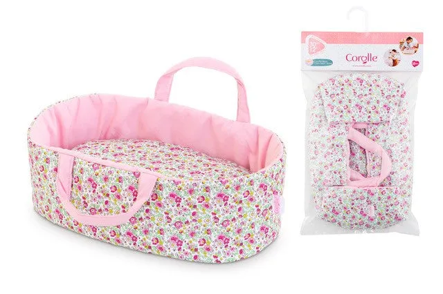 Corolle Baby Doll Floral Carry Bed for 12" Baby Dolls