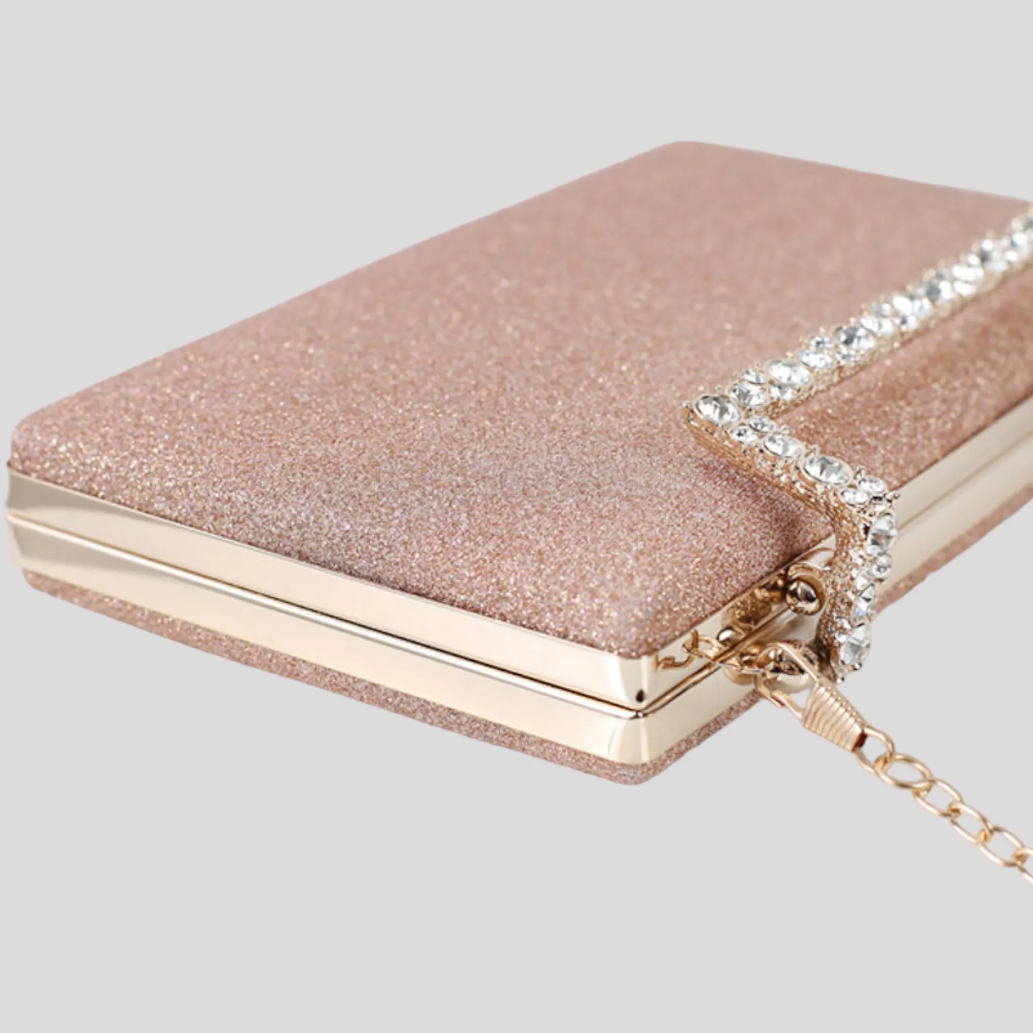 Crystal Handle Evening Clutch Bag available in 9 Colours