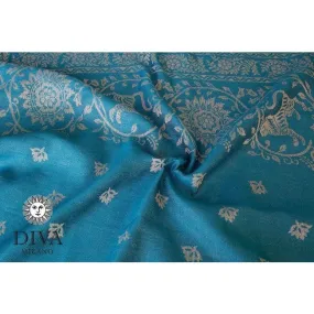 Diva Milano Woven Wrap - Barocco Lions (with Linen) - Petrel