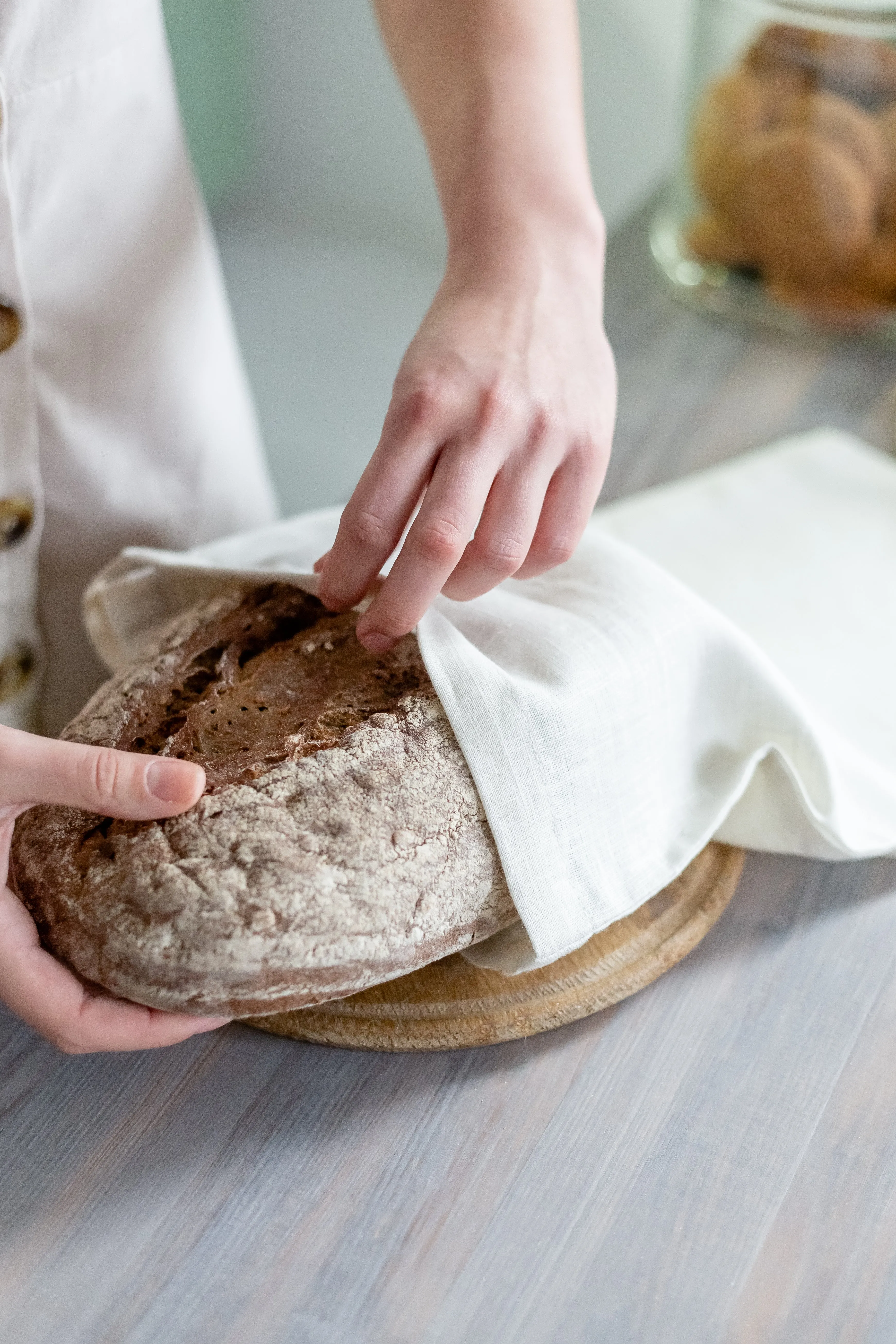 Eggshell Linen Storage Bag