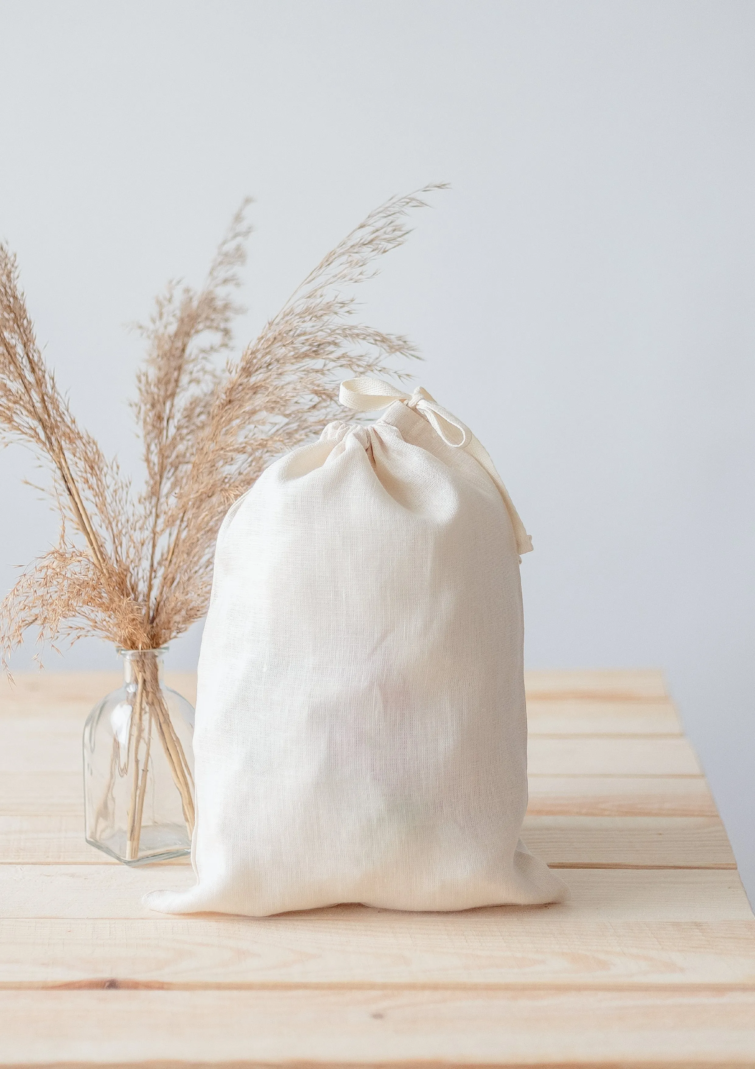 Eggshell Linen Storage Bag