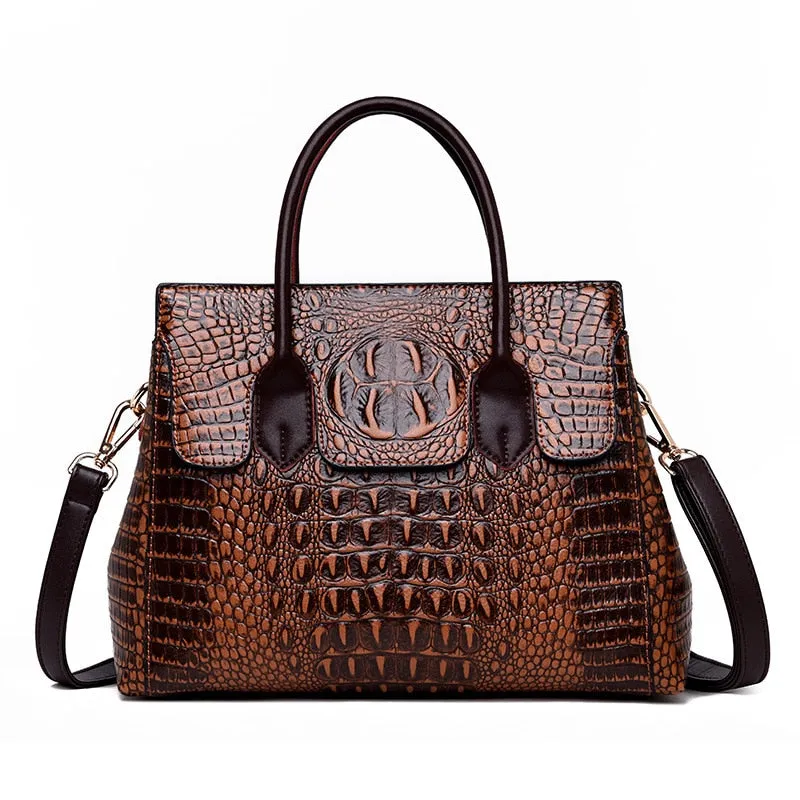 Elegant European Style Crocodile Pattern Women Bag