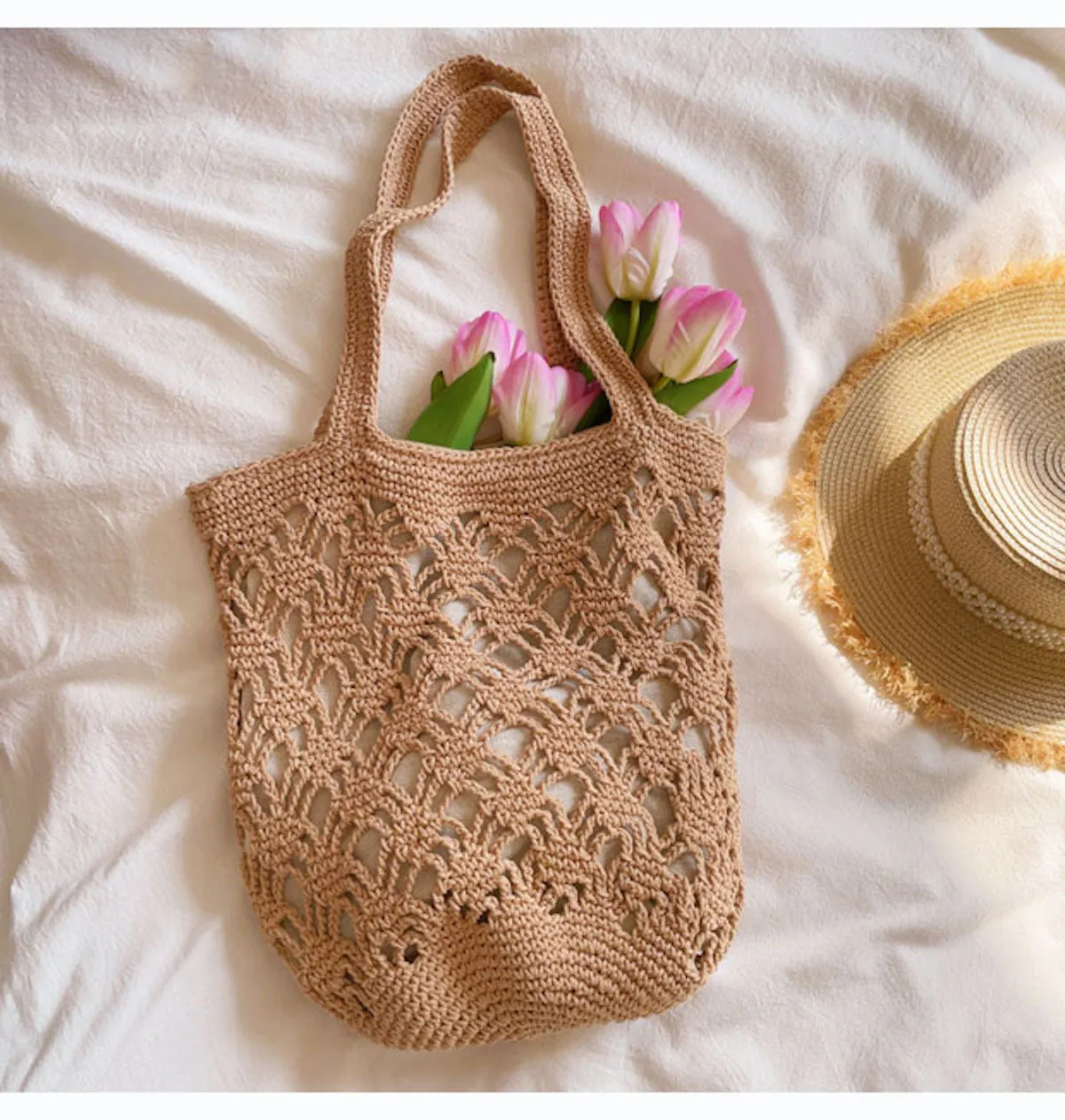 Elena Handbags Cotton Crochet Bucket Bag