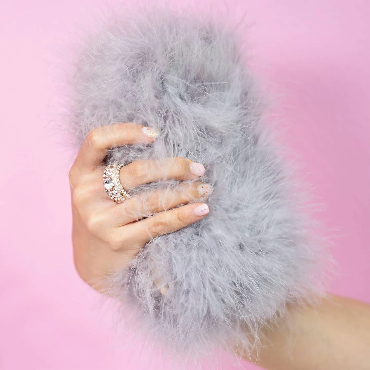 Fancy Furry Boa Feather Evening Clutch