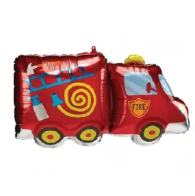 Fire Truck SuperShape Foil Balloon