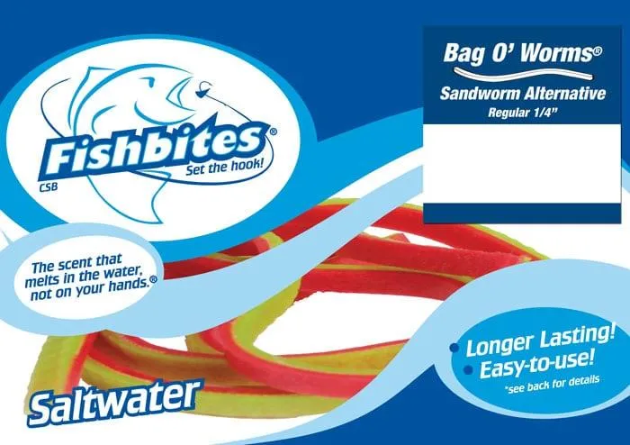 Fishbites Bag O' Worms Longer Lasting Sandworm Alternative