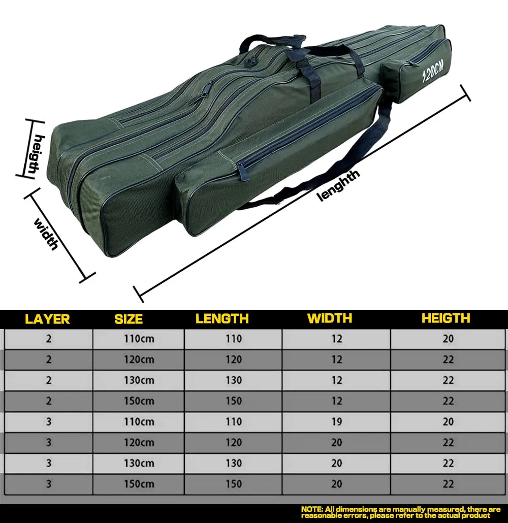 Fishing Bags Fishing Tackle Case Multifunctional Fishing Rod Bags Case 110cm 120cm 130cm 150cm