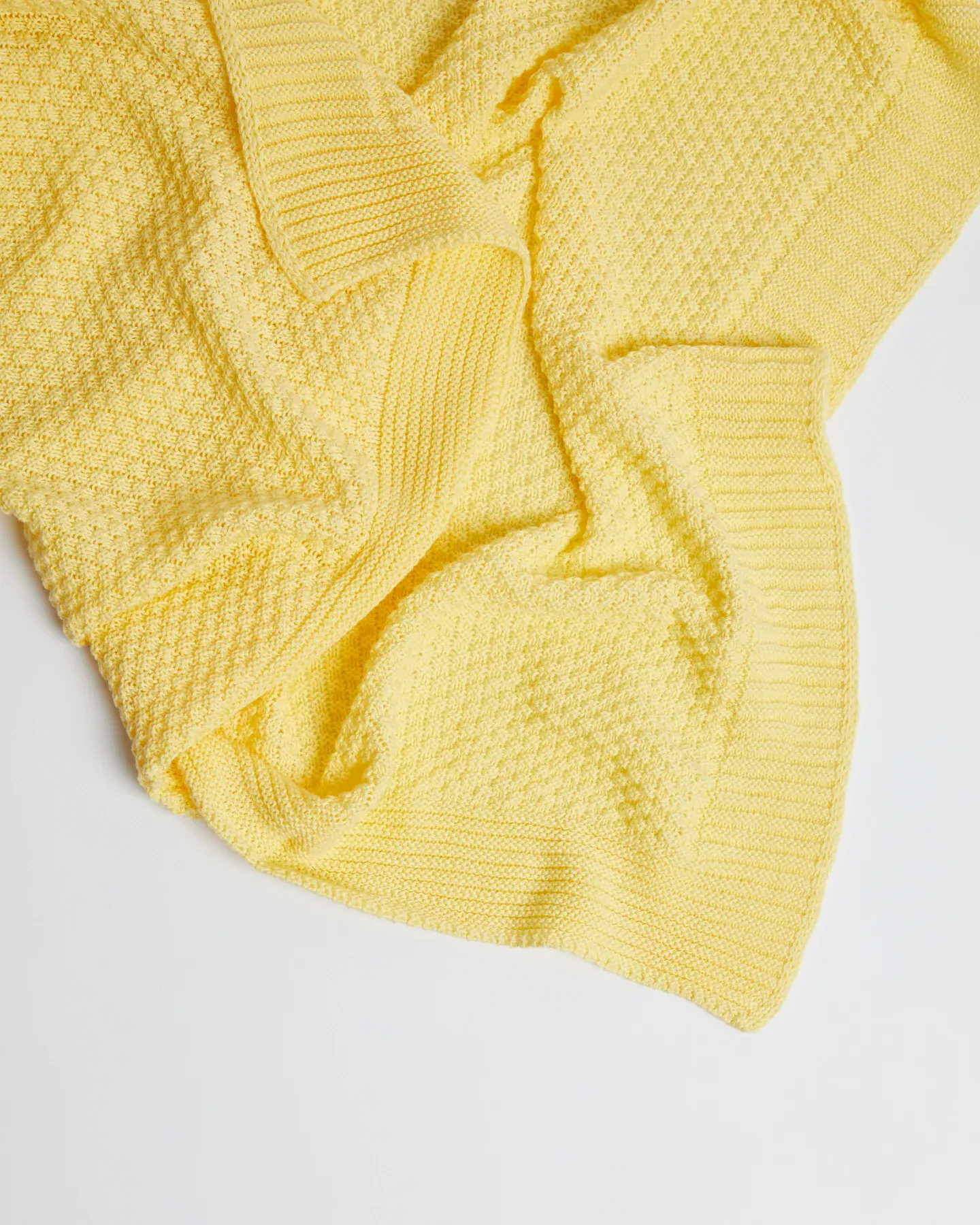 Foxford Cellular Cotton Baby Blanket - Yellow