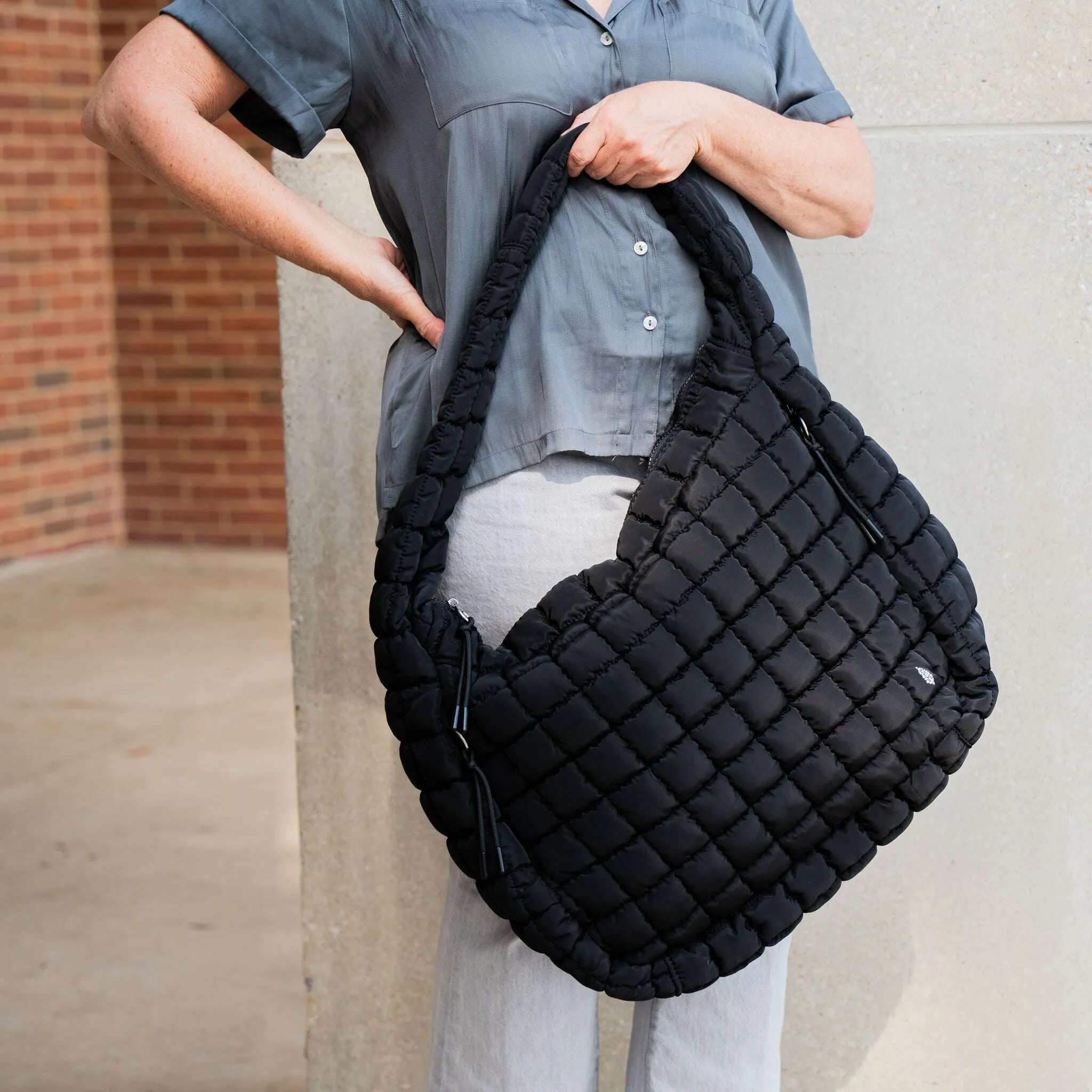 Free People Movement Quilted Carryall - Black & Off White