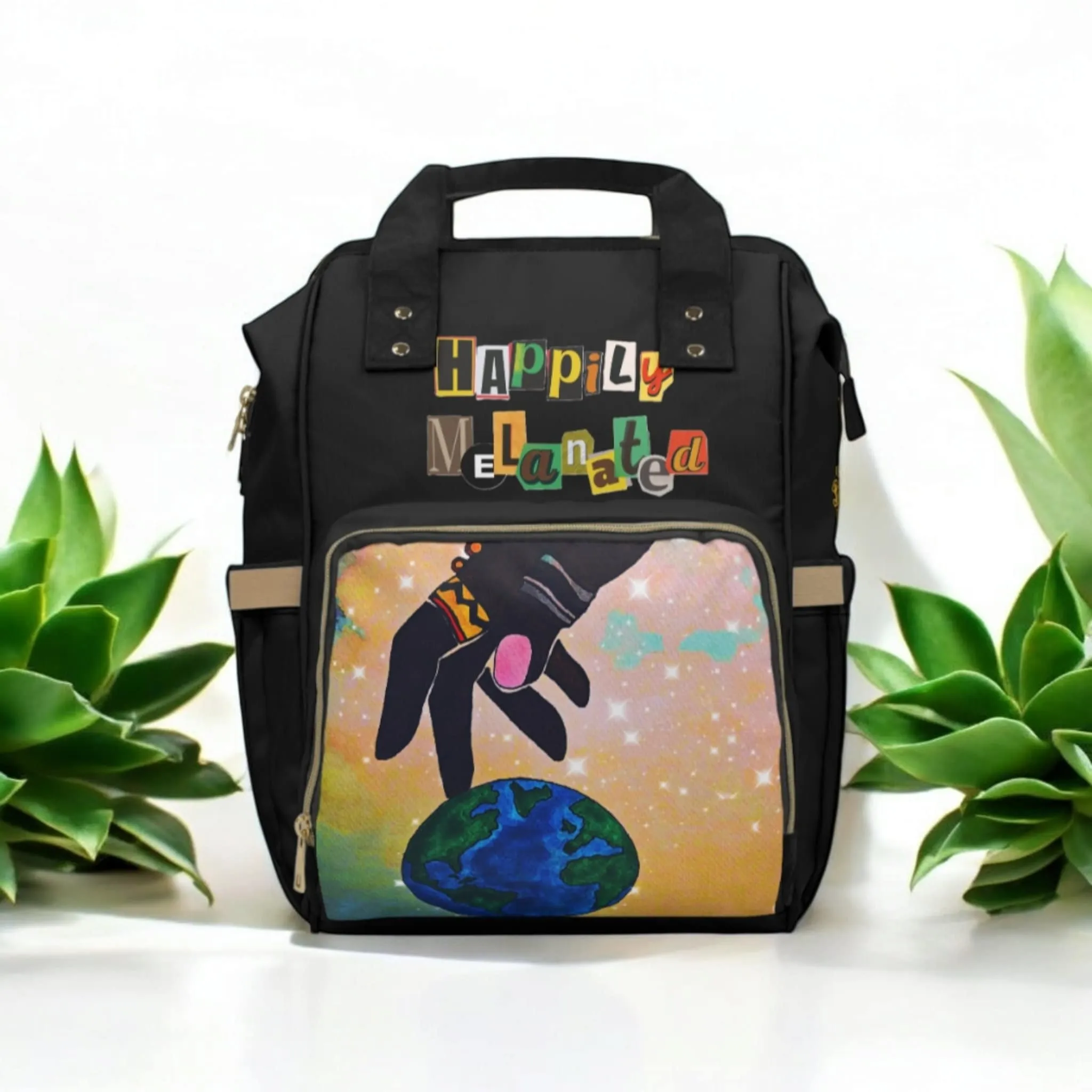 Galaxy-Inspired Multifunctional Diaper Bag - Artisan Sketch, Spacious Organizer