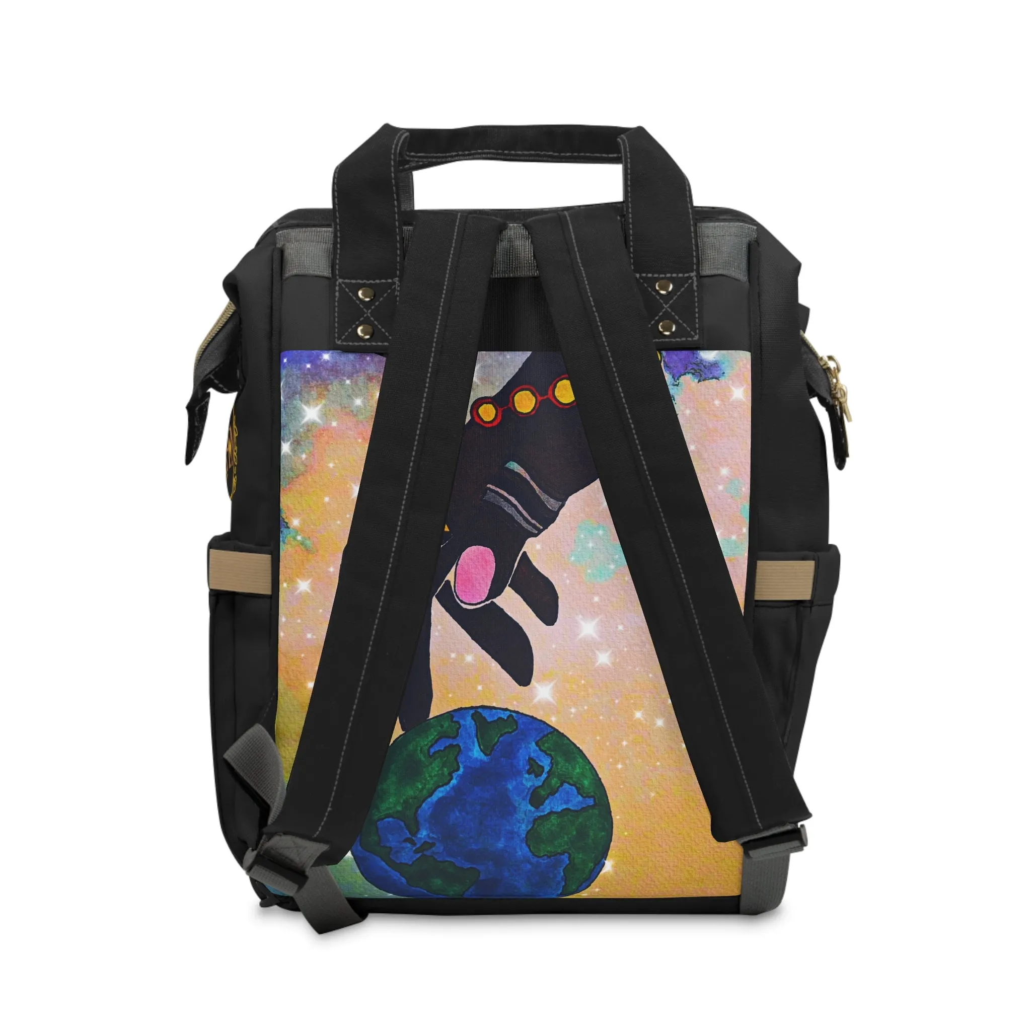 Galaxy-Inspired Multifunctional Diaper Bag - Artisan Sketch, Spacious Organizer