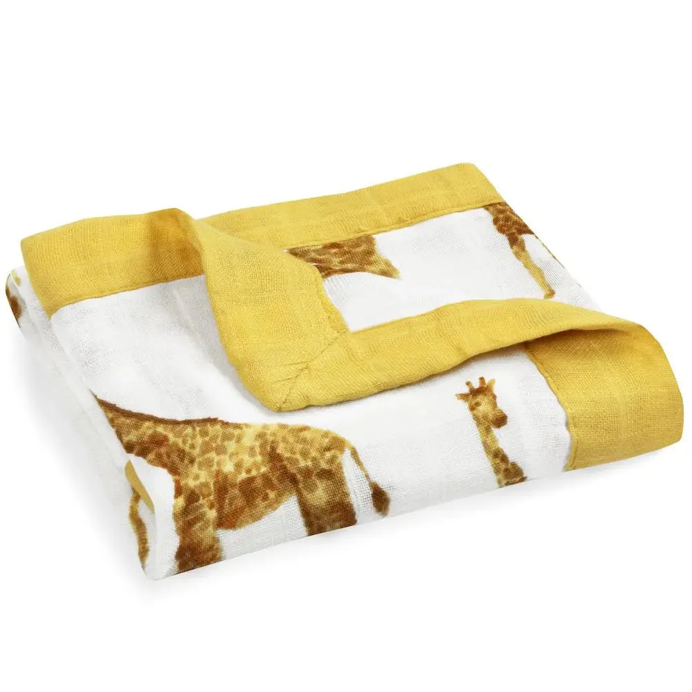 Giraffe Mini Lovey Two-Layer Muslin Security Blanket