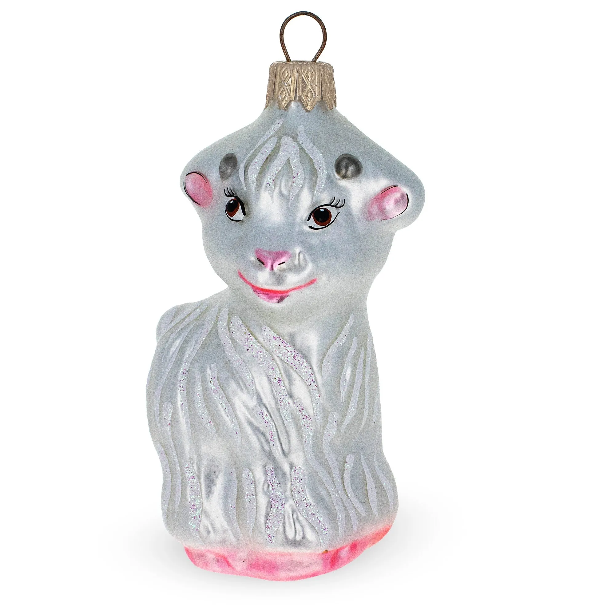 Goat Baby Glass Christmas Ornament