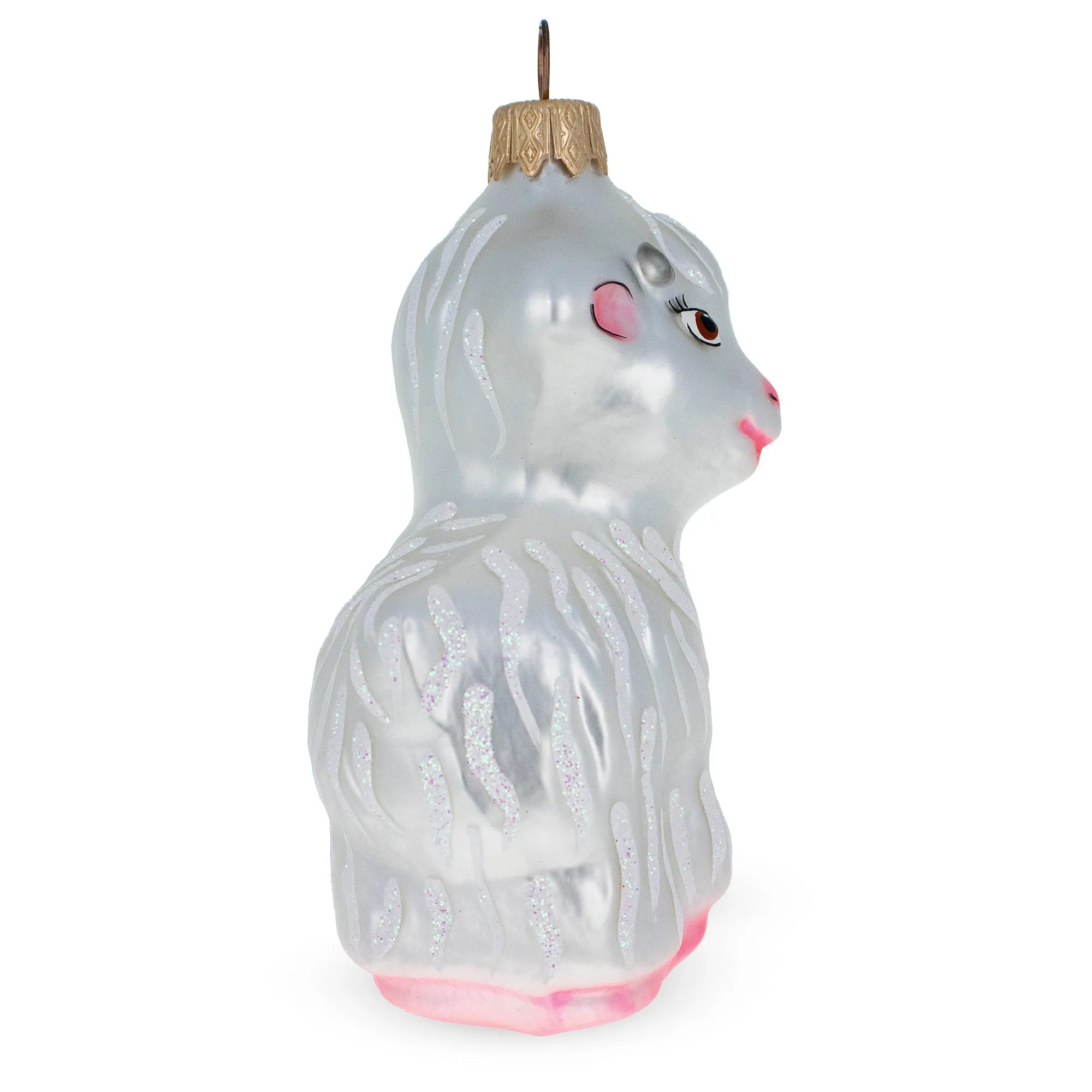 Goat Baby Glass Christmas Ornament