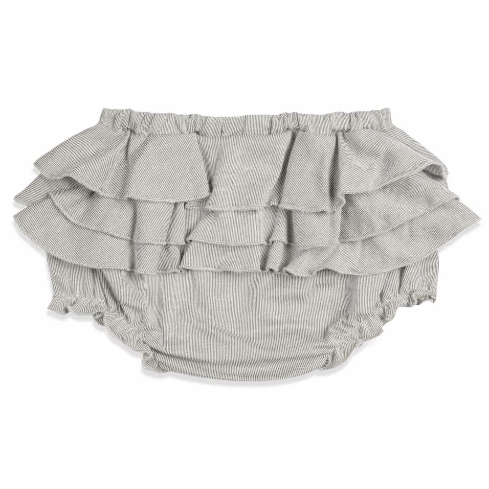 Greige Baby Ruffle Bloomer