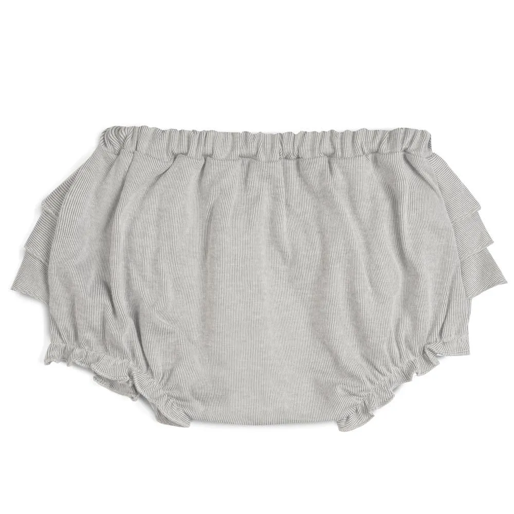 Greige Baby Ruffle Bloomer