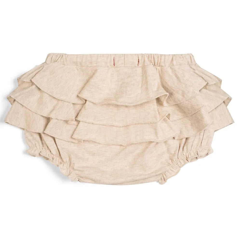 Greige Baby Ruffle Bloomer