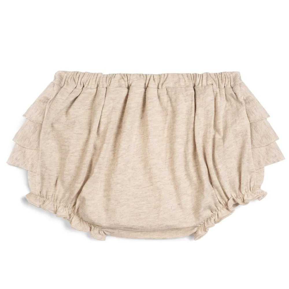 Greige Baby Ruffle Bloomer