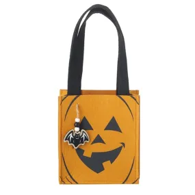 Halloween Pumpkin Bag with Bat