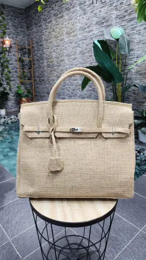 Handmade burlap / jute bag, Large size (45cm)_style 7