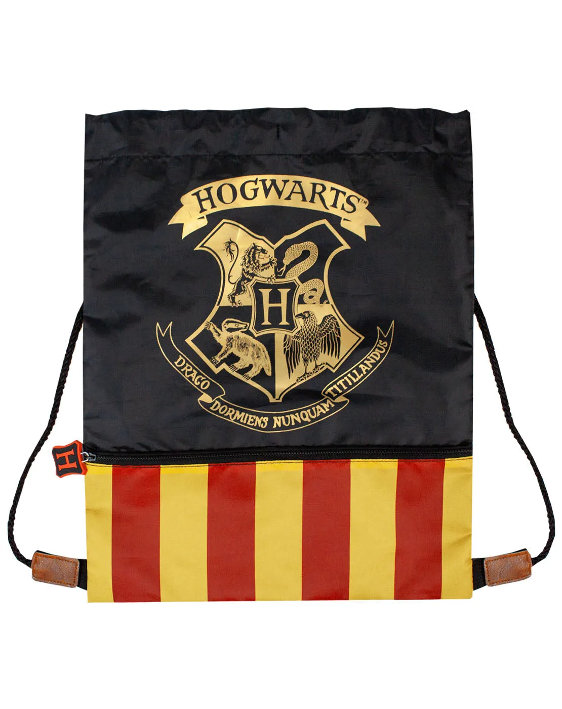 Harry Potter Hogwarts Crest Official Drawstring Bag for Gym School Swimming