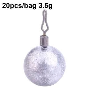 HENGJIA 20pcs/bag 3.5g Fishing Lead Pendant Sea Fishing Lua Spherical Spinning Biting Lead Fishing Gear