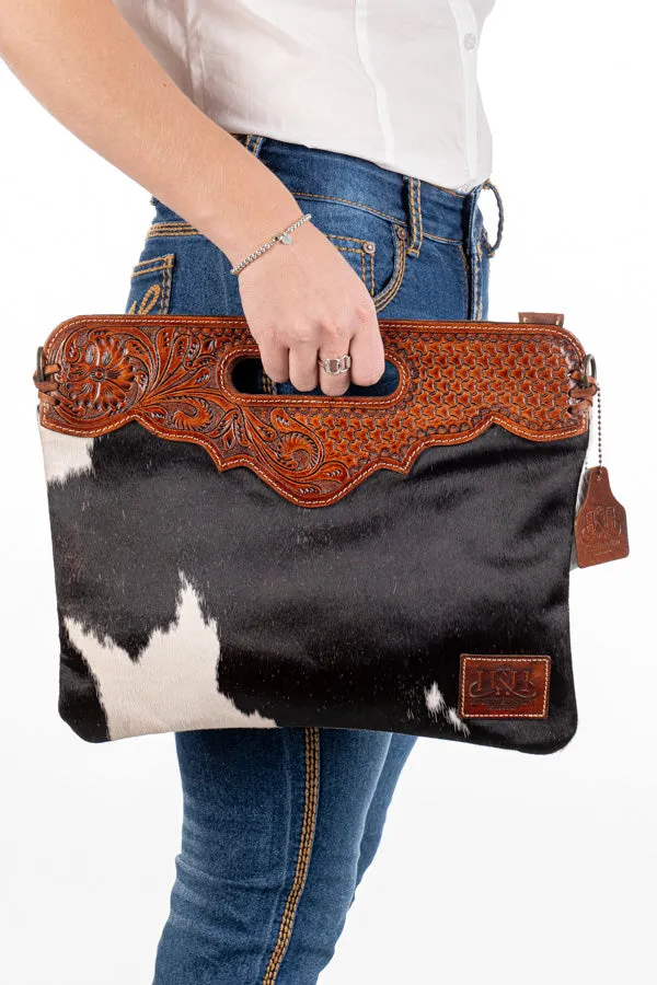 Hide and Tooled Clutch - Large #HTC28