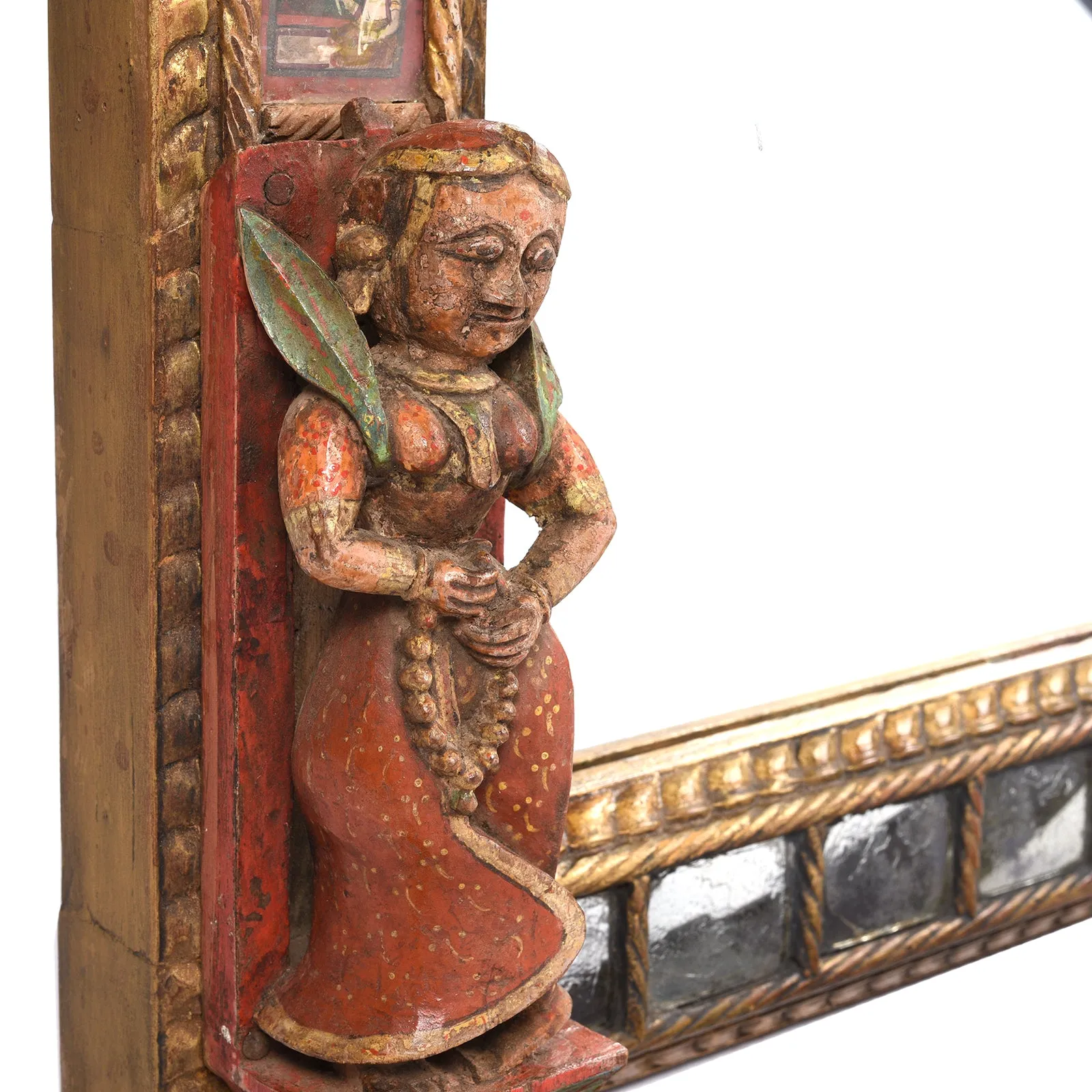 Indian Mirror Made From Baby Jula From Bikaner - Late 18th Century