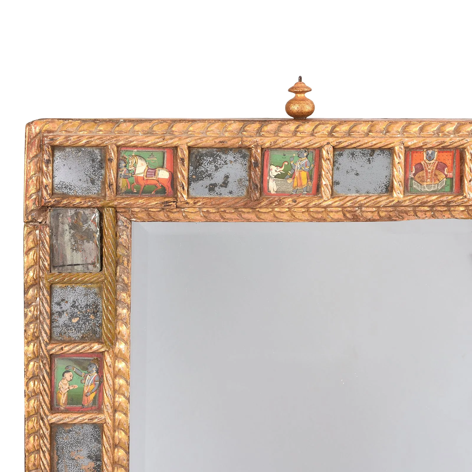 Indian Mirror Made From Baby Jula From Bikaner - Late 18th Century