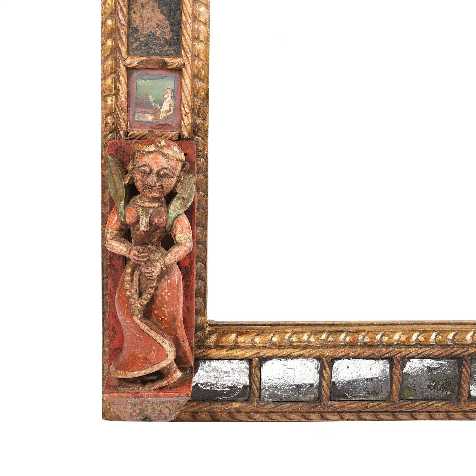 Indian Mirror Made From Baby Jula From Bikaner - Late 18th Century