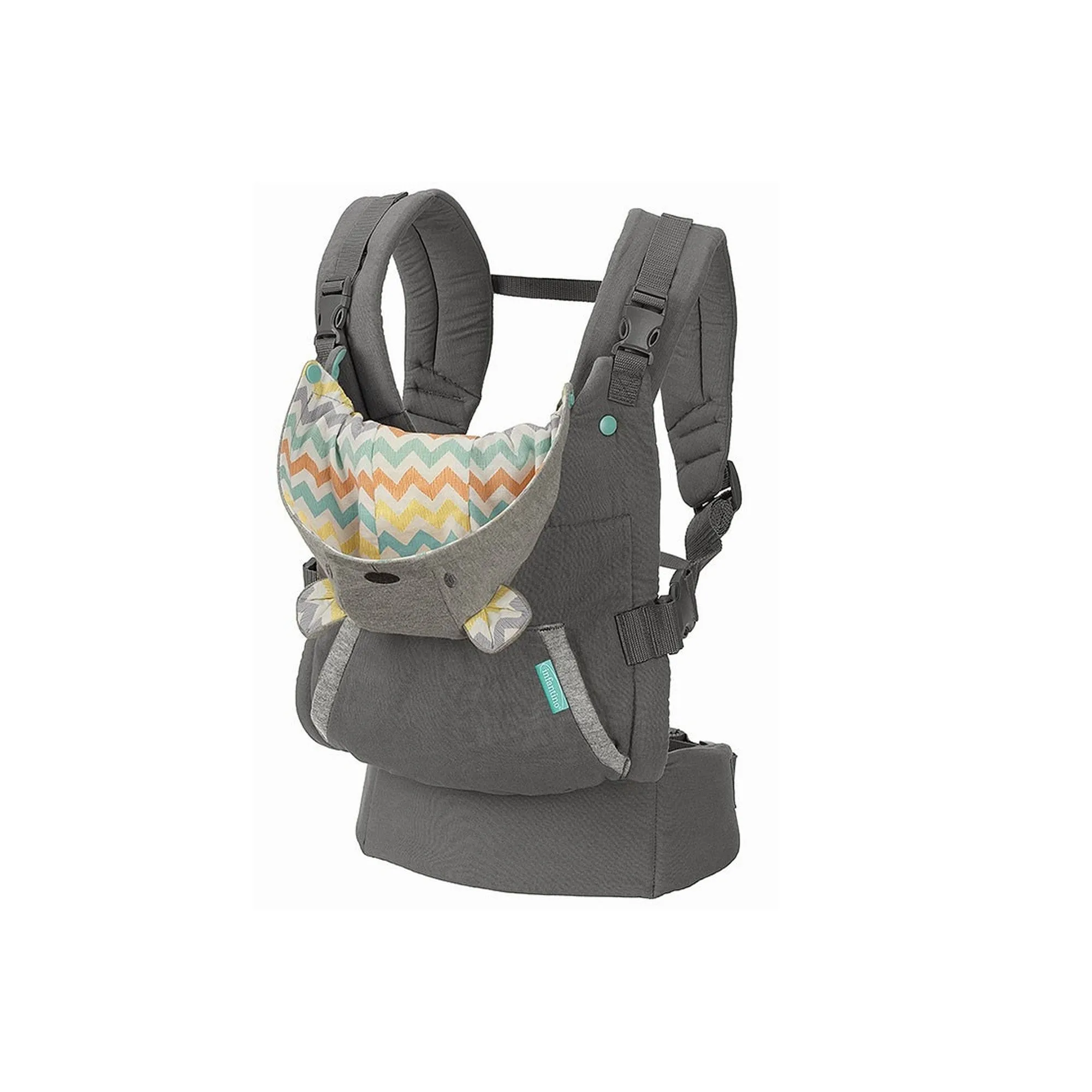 Infantino Cuddle Up Ergonomic Hoddie 2-way Carrier™ Grey Birth to 36 Months - Open Box