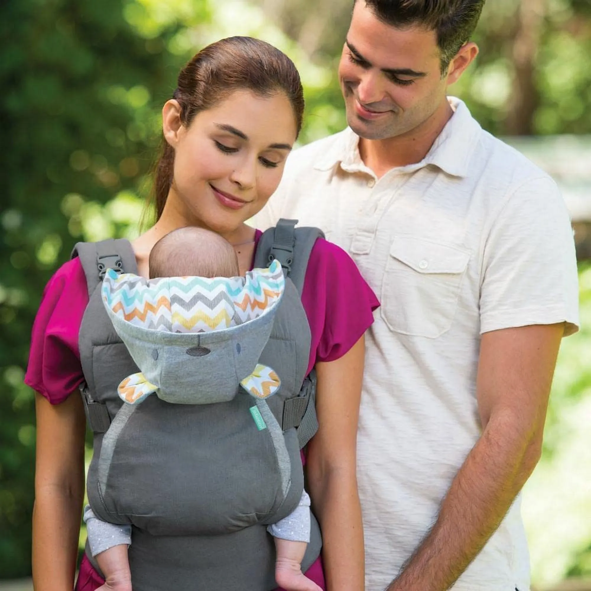 Infantino Cuddle Up Ergonomic Hoddie 2-way Carrier™ Grey Birth to 36 Months - Open Box