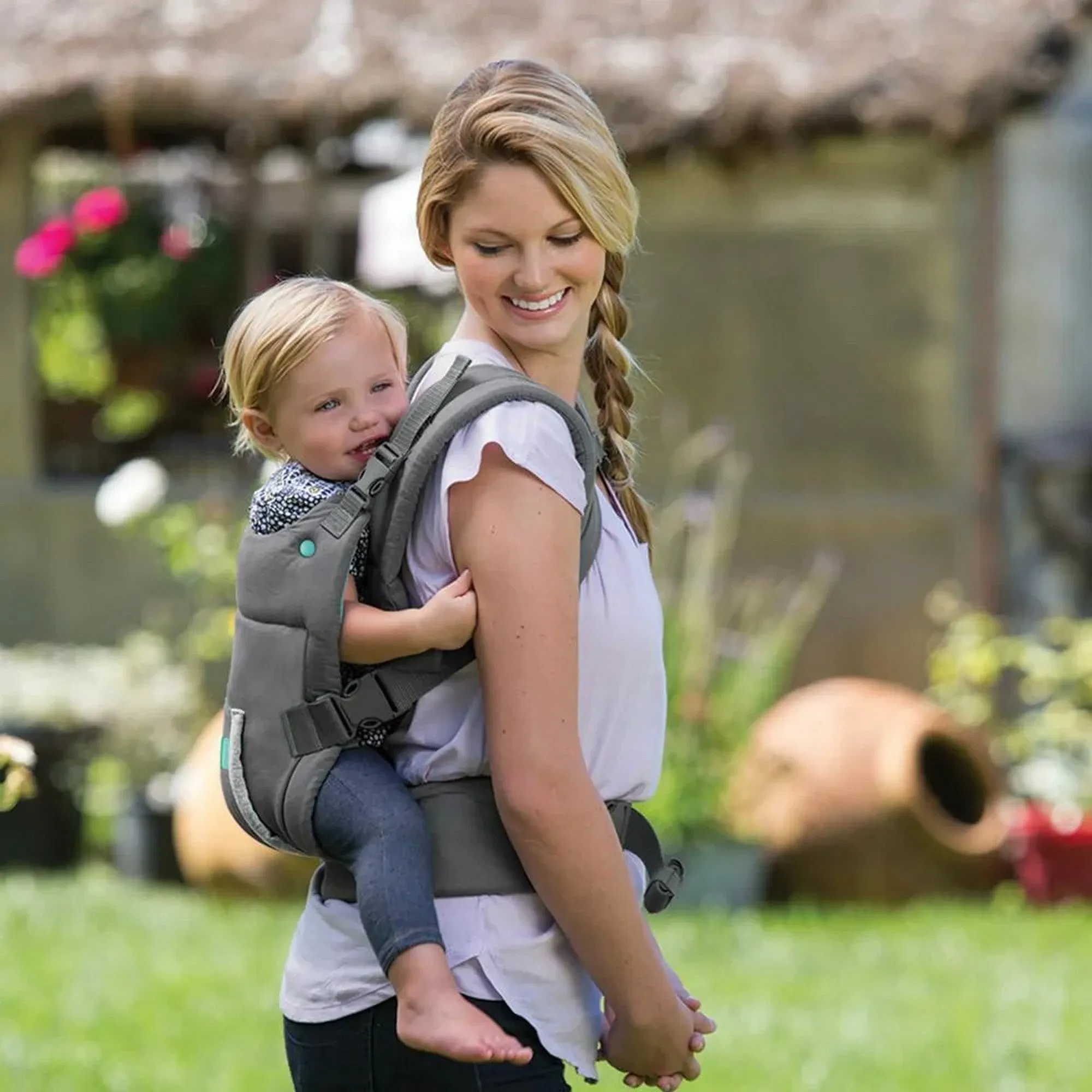 Infantino Cuddle Up Ergonomic Hoddie 2-way Carrier™ Grey Birth to 36 Months - Open Box