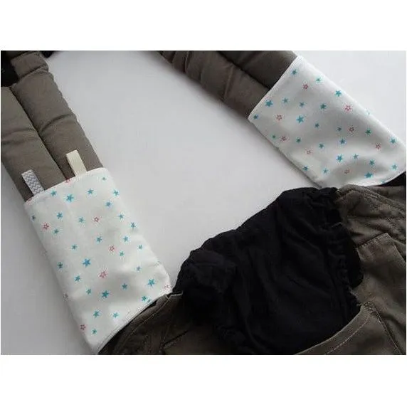 Jinglebib Drool Pad - White Teal Stars