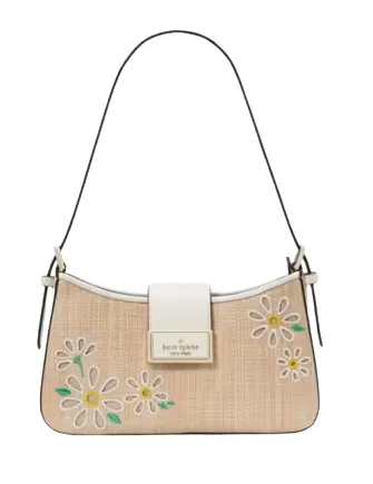 Kate Spade New York Reegan Daisy Straw Small Shoulder Bag