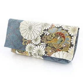 Kimono Envelope Clutch with Dragons & Chrysanthemum | Upcycled Japanese Obi Silk