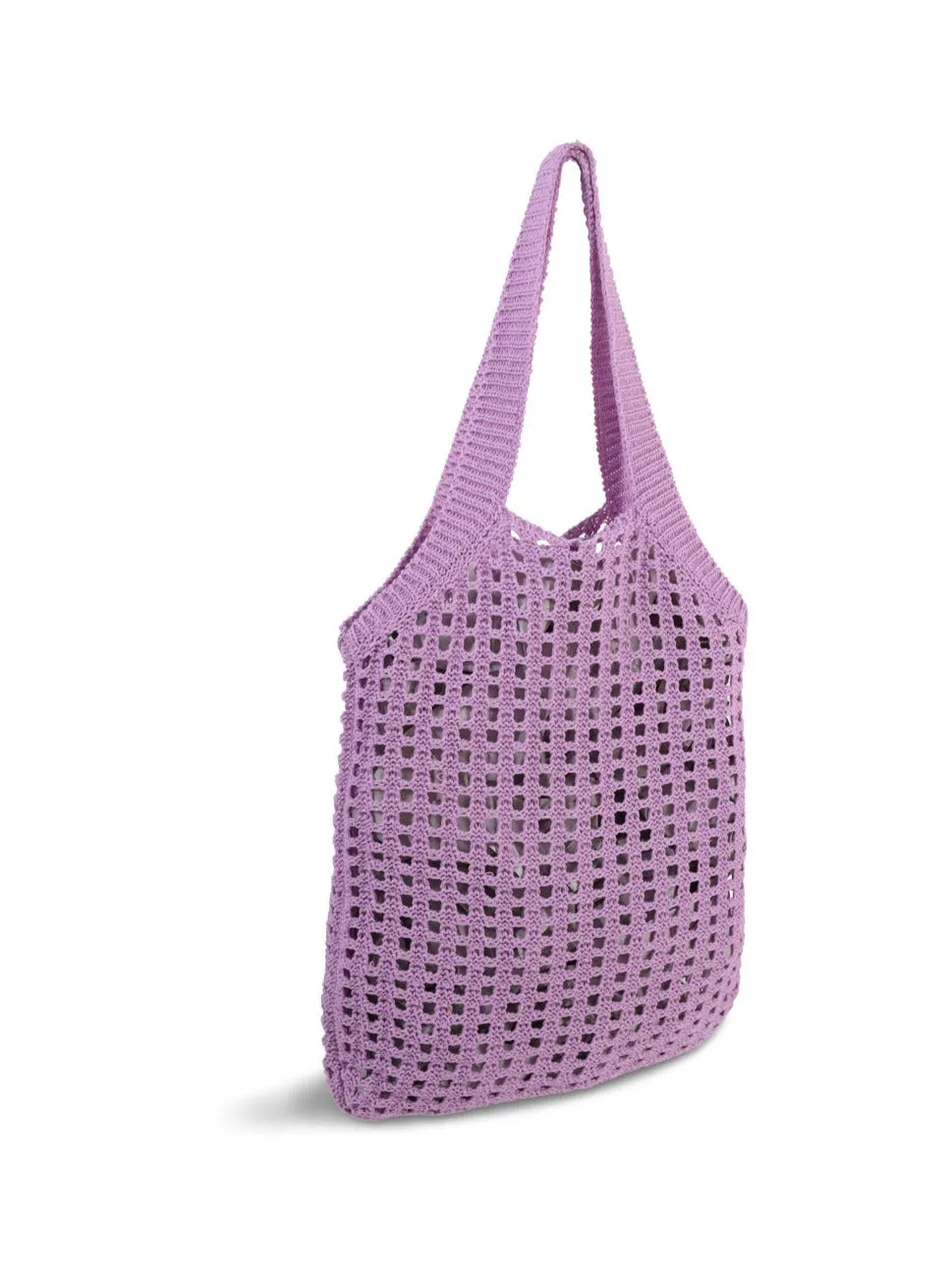 Knitted Crochet Tote in Lilac