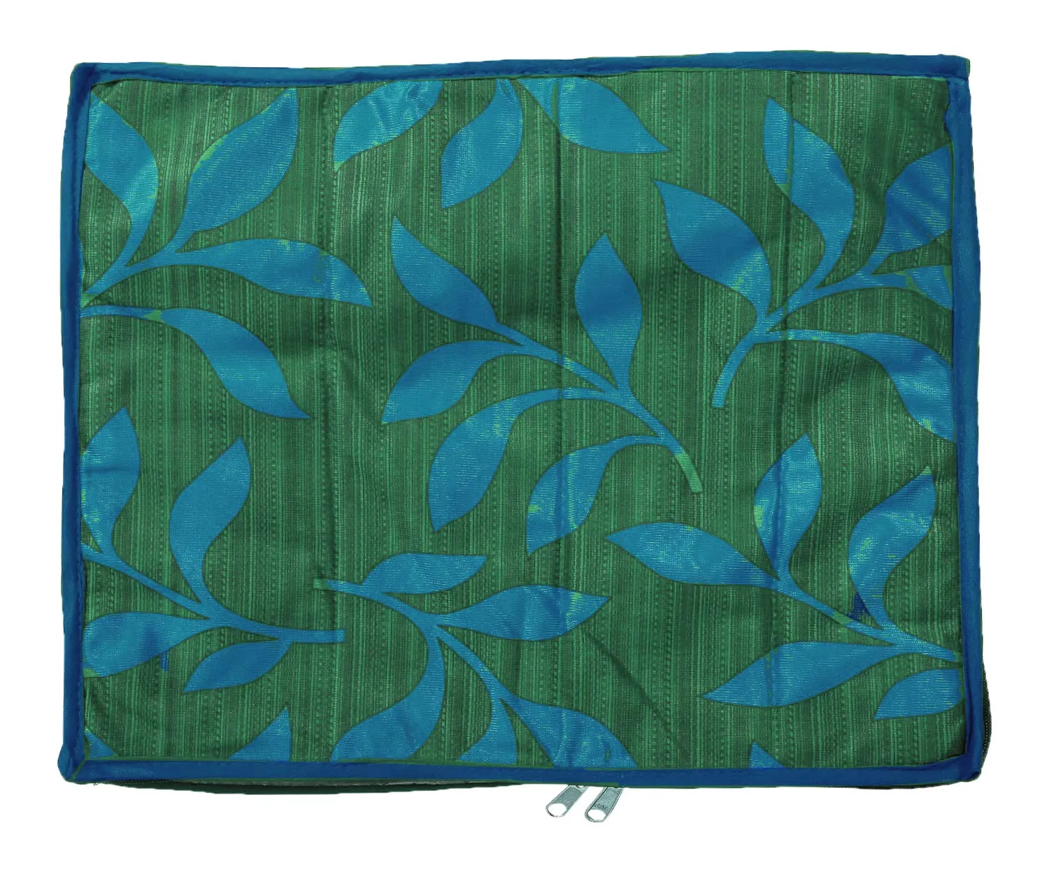 Kuber Industries Leaf Printed Saree Cover Bag/Wardrobe Organiser with Transparent Window-Pack of 2 (Green & Maroon)