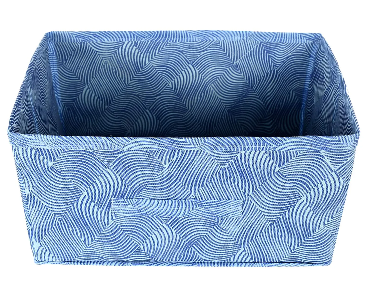 Kuber Industries Rectangular Storage Box/Closet Organizer Box with Handle|Metalic Lahriya Print & Foldable non Woven fabric (Blue & Red)-KUBMART15994