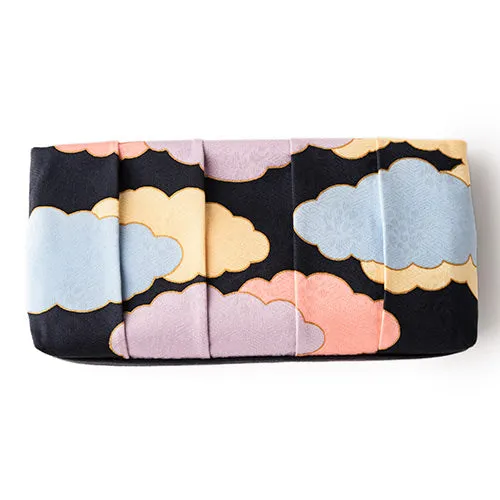 Kyo-Yuzen Clutch Bag - Black(multi-color), Made in Kyoto, Japan