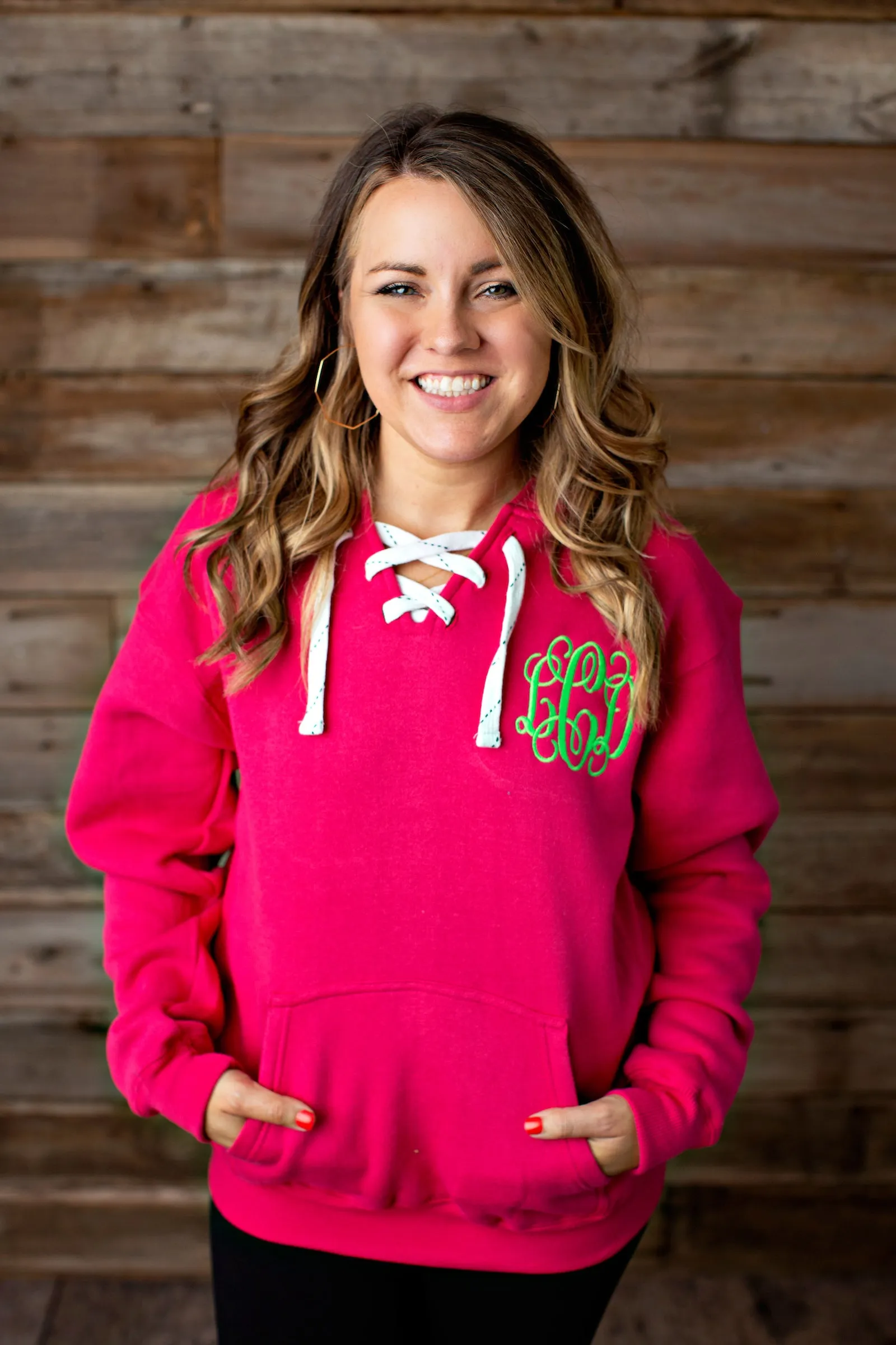 Lace Up Monogrammed Hoodie - 2020