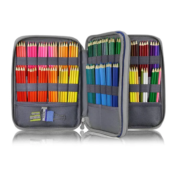 Large Capacity 96 / 192 Slots Multi-Layers Zipper Pen Organizer Bag for Artist