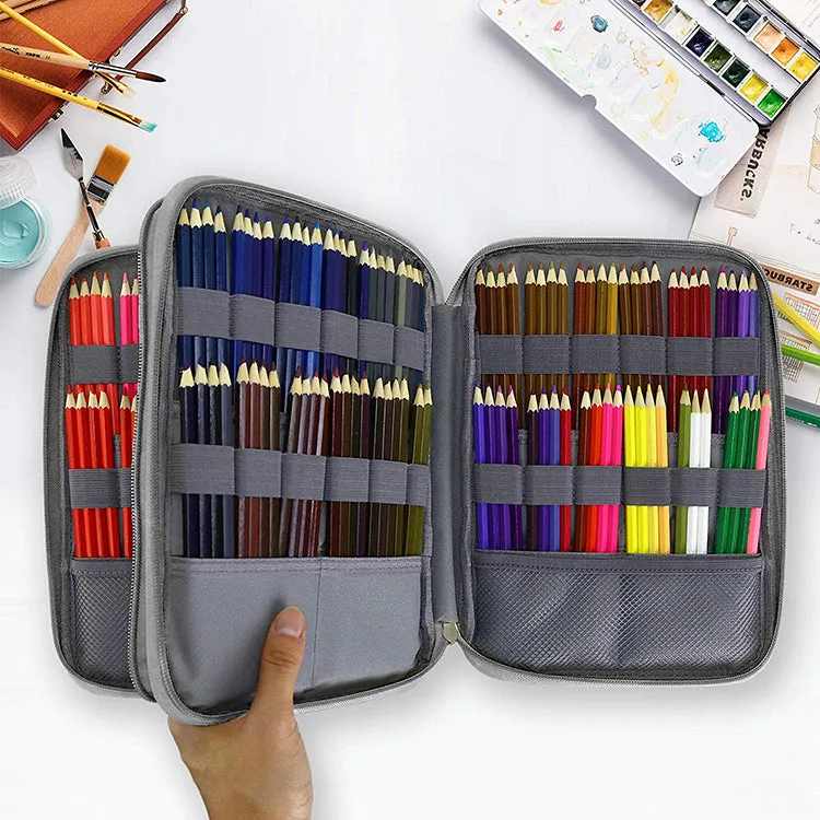 Large Capacity 96 / 192 Slots Multi-Layers Zipper Pen Organizer Bag for Artist