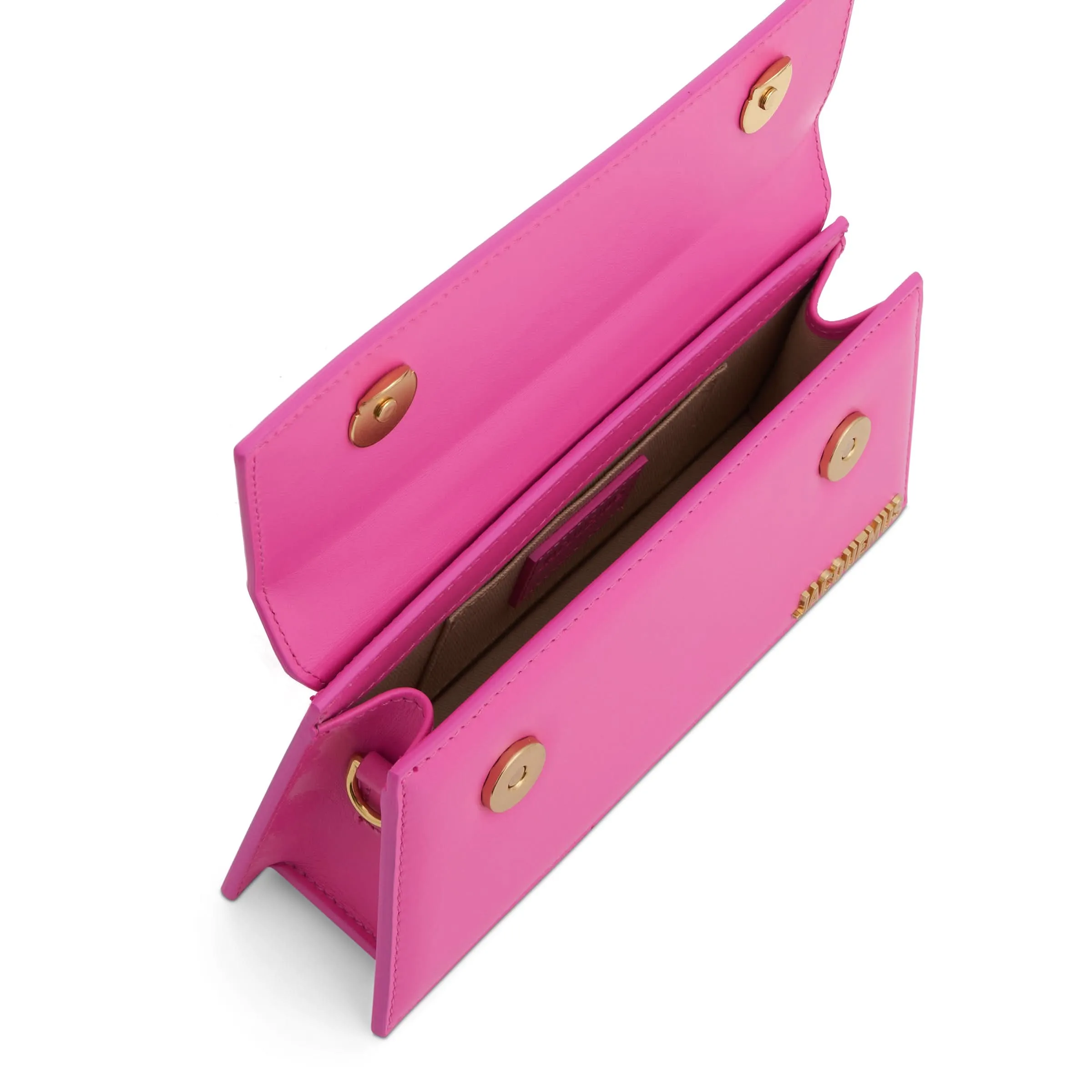 Le Chiquito Long Leather Bag in Neon Pink