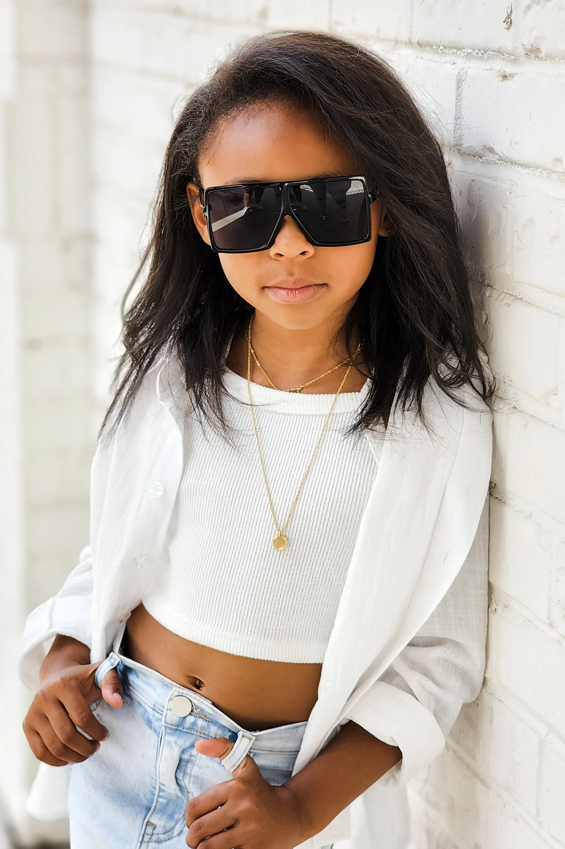 Le La Lo Oversized LA Sunglasses Black - Child