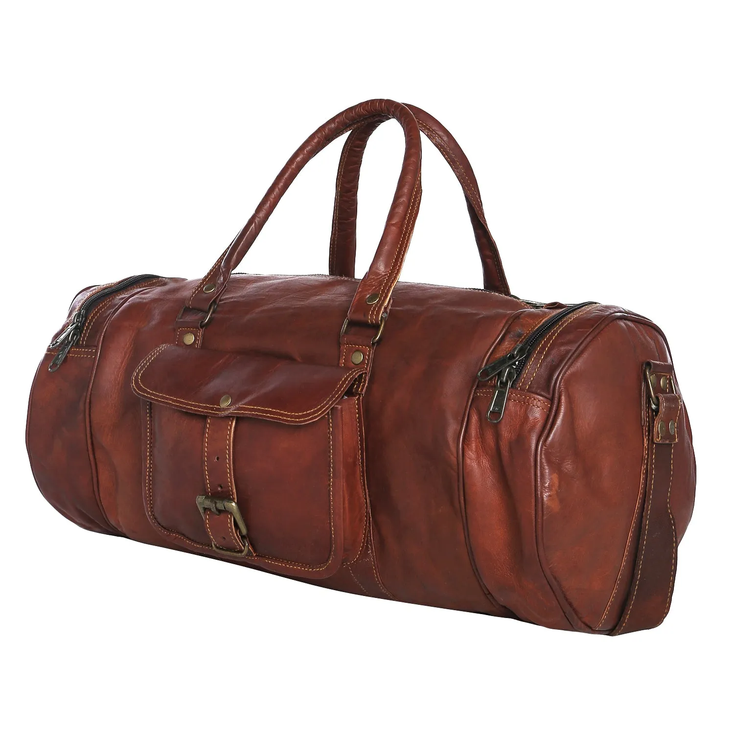 Leather Gym Duffel Bag