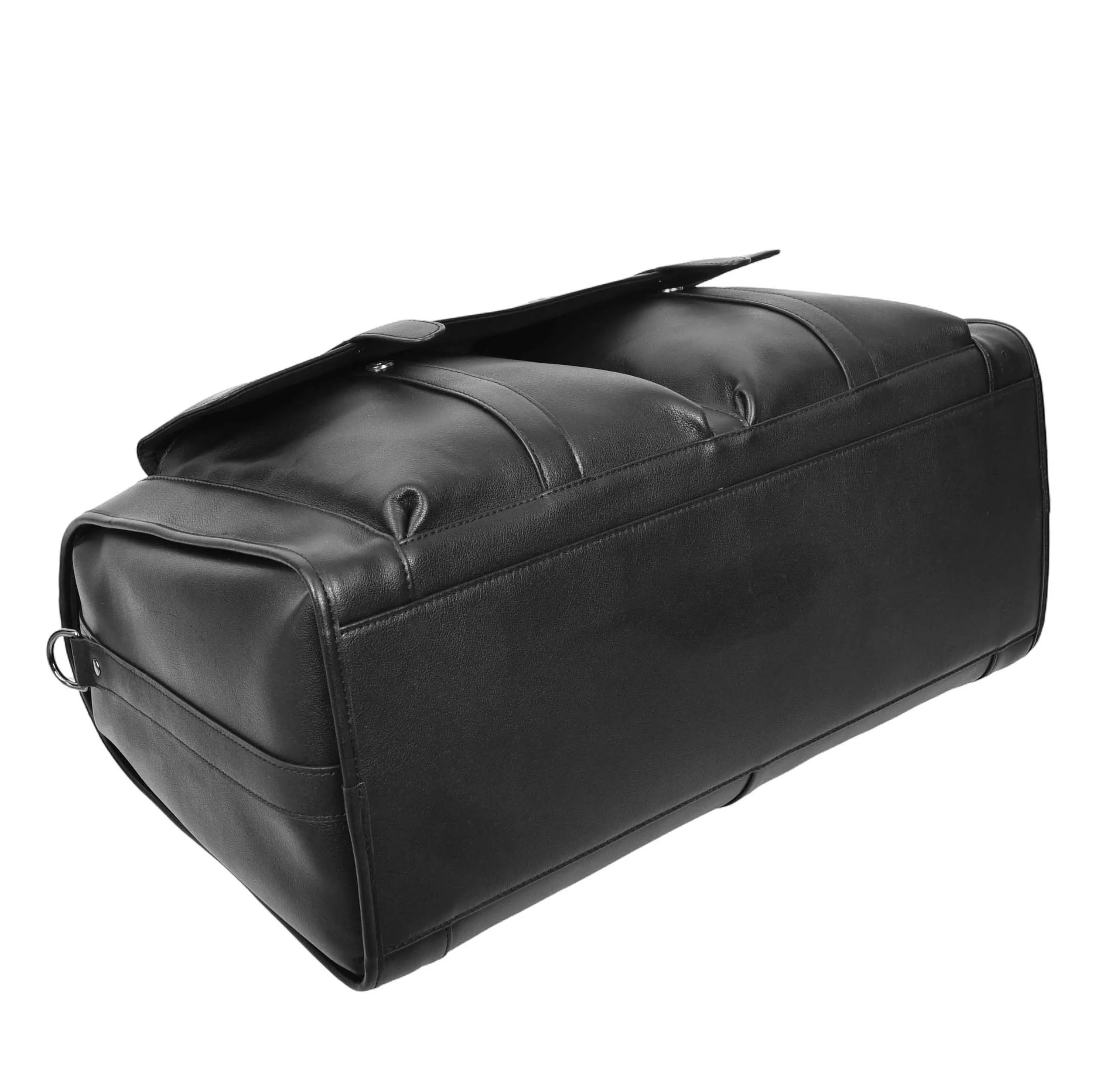 Leather Holdall Large Size Weekend Bag Wellington Black