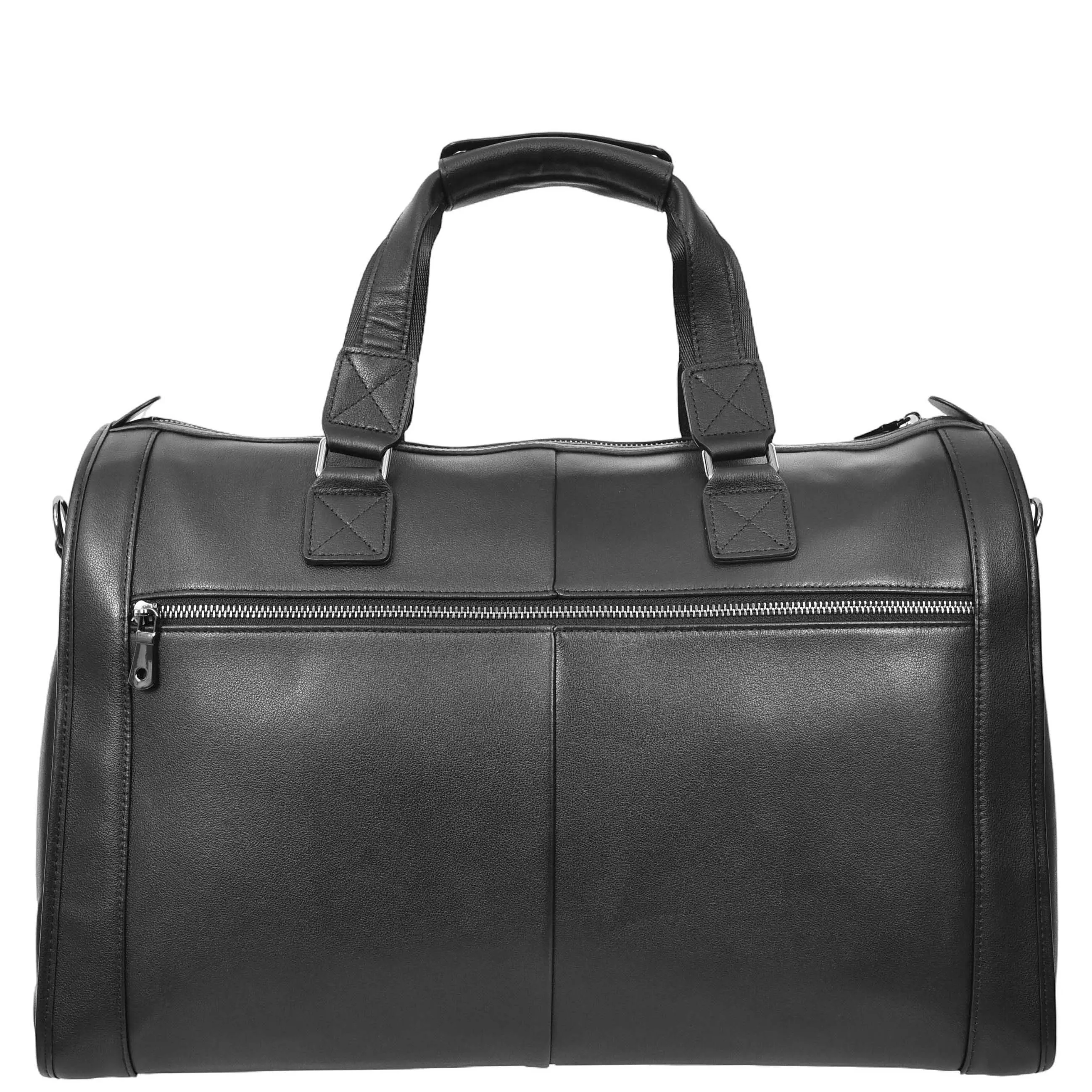 Leather Holdall Large Size Weekend Bag Wellington Black