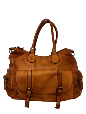 Light Brown Leather Saddle Bag