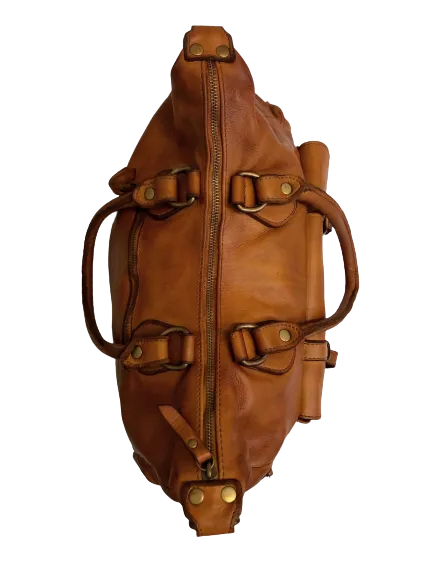 Light Brown Leather Saddle Bag